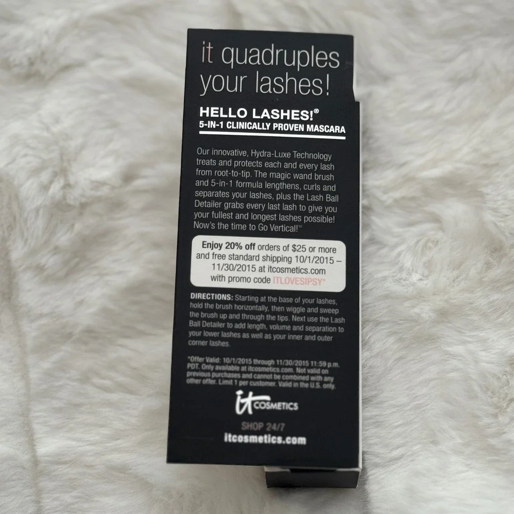 IT‎ Cosmetics Hello Lashes 5-in-1 Mascara Black Volumizing 0.16oz New